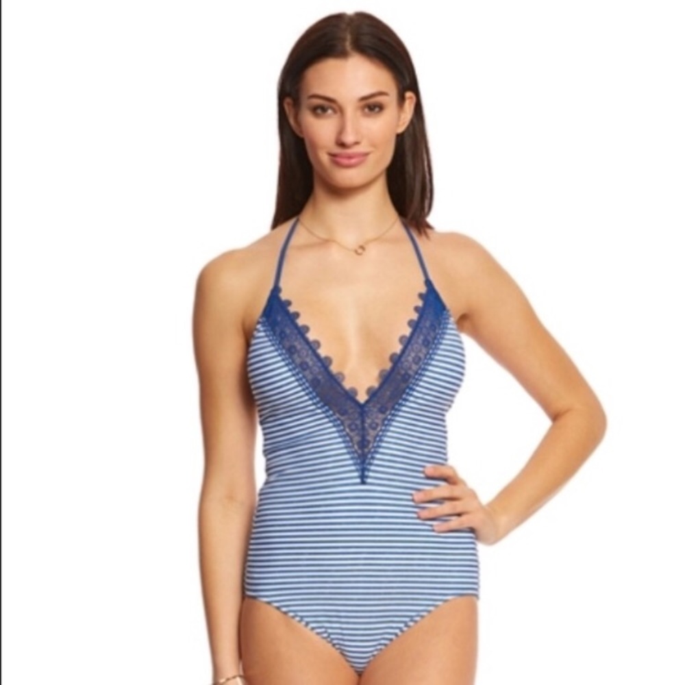Seafolly one piece striped bathing suit